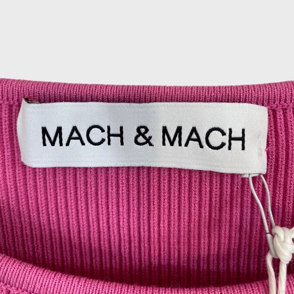 Mach & Mach Pink Heart Cutout Aimee Stretchy Ribbed Dress NWT Large - Picture 8 of 11